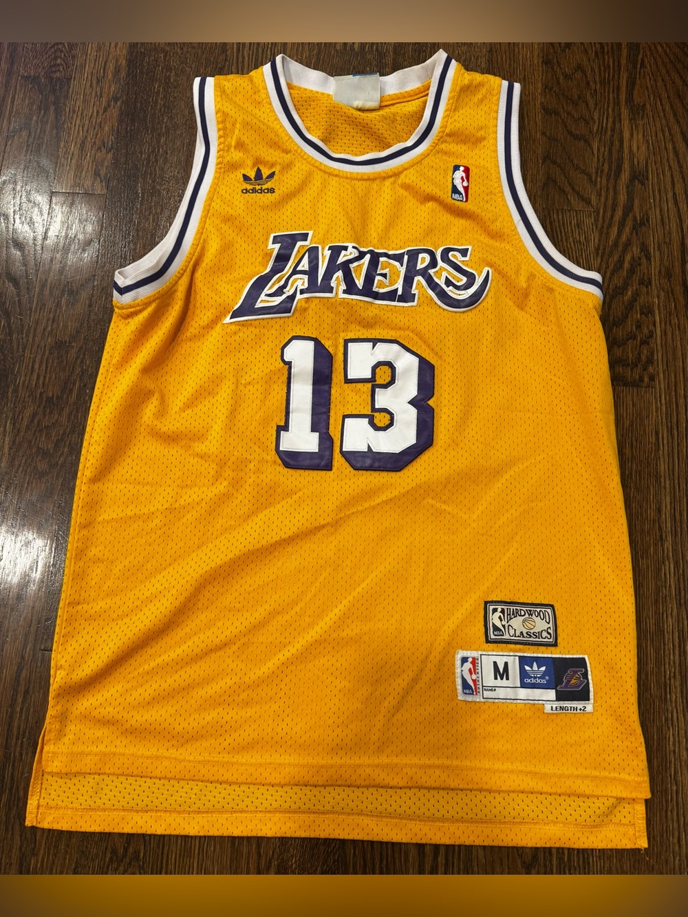 Wilt Chamberlain LA Lakers NBA Jersey Hardwood Classics Men M Adidas HWC Vtg #13